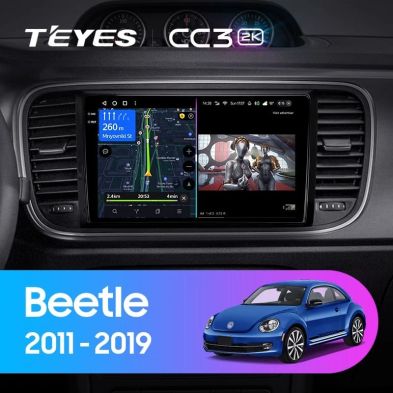 Штатная магнитола Teyes CC3 2K 4/64 Volkswagen Beetle A5 (2011-2019) (10 inch Universal)