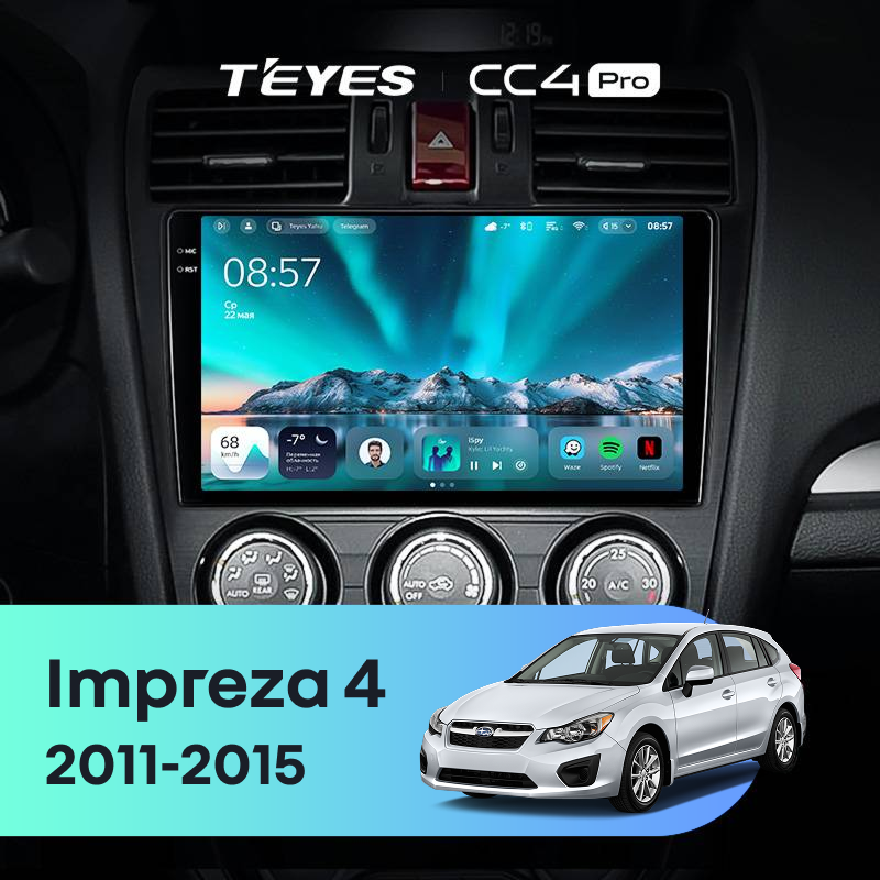 Штатная магнитола Teyes CC4 Pro 12/256 Subaru Impreza 4 (2011-2015) Тип-B