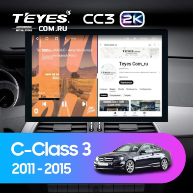 Штатная магнитола Teyes CC3 2K 360 6/128 Mercedes-Benz C-Class W204 C204 S204 (2011-2015) (13")