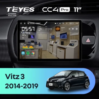 Штатная магнитола Teyes CC4 Pro 8/128 Toyota Vitz III XP130 (2014-2019) Правый руль (11")