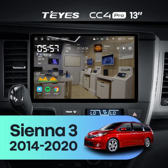 Штатная магнитола Teyes CC4 Pro 8/128 Toyota Sienna 3 XL30 (2014-2020) (13")