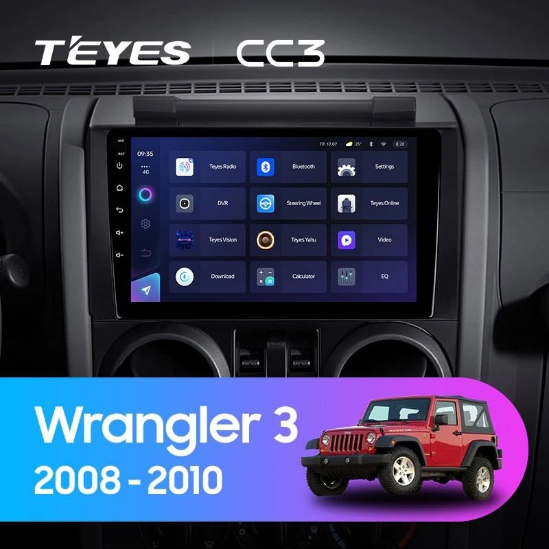 Штатная магнитола Teyes CC3 4/32 Jeep Wrangler 3 JK (2008-2010) F1