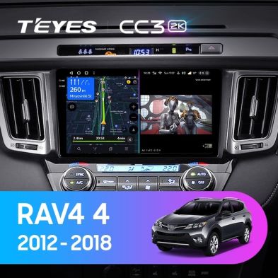 Штатная магнитола Teyes CC3 2K 6/128 Toyota RAV4 4 XA40 5 XA50 (2012-2018) Правый руль