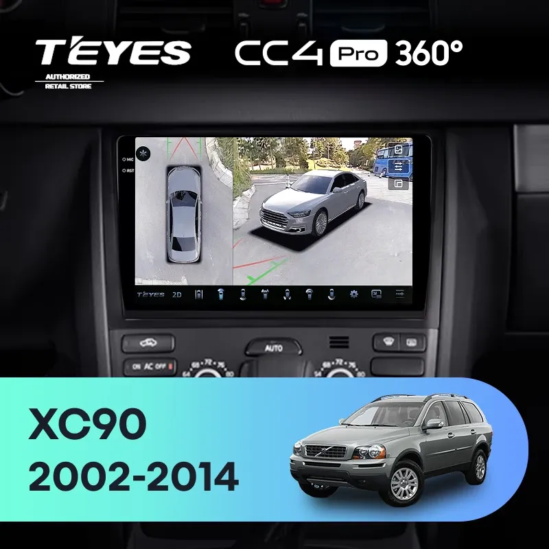 Штатная магнитола Teyes CC4 Pro 360 12/256 Volvo XC90 (2007-2014) F2 (комплект для установки нижней части)