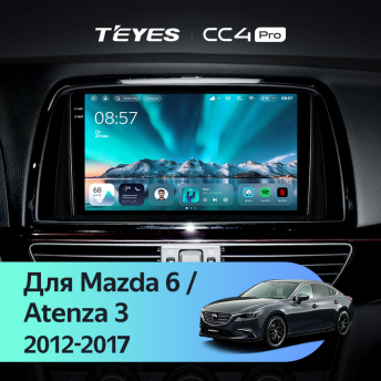 Штатная магнитола Teyes CC4 Pro 8/128 Mazda Atenza 3 (2012-2017) Тип-A Правый руль