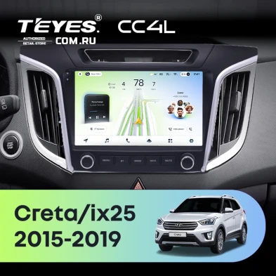 Штатная магнитола Teyes CC4L 6/64 Hyundai Creta 1 (2015-2019) с кнопками