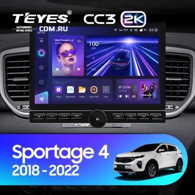 Штатная магнитола Teyes CC3 2K 6/128 Kia Sportage 4 QL (2018-2022) Тип-B (13" с кнопками)