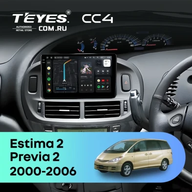 Штатная магнитола Teyes CC4 8/128 Toyota Previa 2 (2000-2006) Правый руль