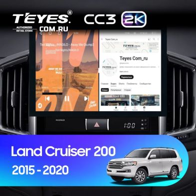 Штатная магнитола Teyes CC3 2K 4/64 Toyota Land Cruiser 200 (2015-2021) (13")