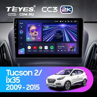 Штатная магнитола Teyes CC3 2K 360 6/128 Hyundai ix35 (2009-2015) (Tucson 2) Тип-C (10")
